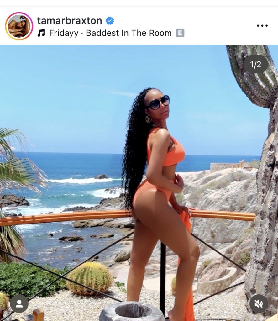 Tamar Braxton in a bikini from her Instagram grid